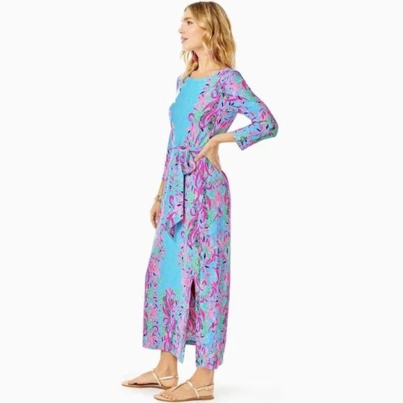 Lilly Pulitzer UPF 50+ Carabella Chillylilly Midi Dress NWT - Picture 3 of 10